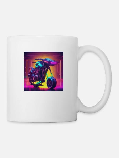 Futuristisches Motorrad - Tasse - Weiß