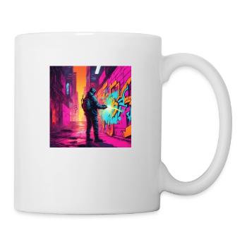 Graffiti Sprayer - Tasse - Weiß - Rechts