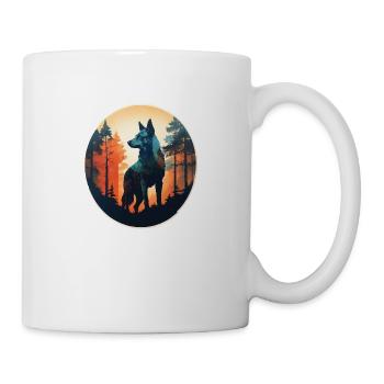 Nordic wolf full of forest - Mug - white - Right