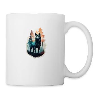 Nordic wolf full of forest - Mug - white - Right