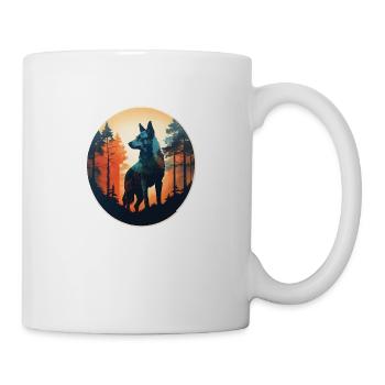 Nordic wolf full of forest - Mug - white - Right