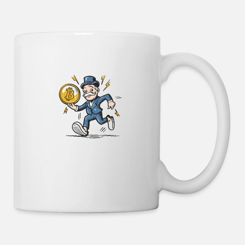Mono poly Man holding Bitcoin - Mug - white