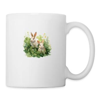 Prairie des lapins - Mug blanc - blanc - Droite