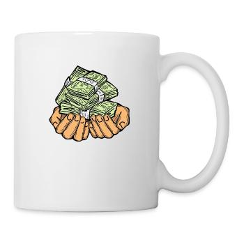 Big money flying to you for wealth and prosperity. - Mug - white - Right