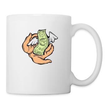 Big money flying to you for wealth and prosperity. - Mug - white - Right