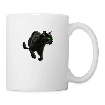Schwarzer Panther , Schwarze Katze, Katzenbild - Tasse - Weiß - Rechts
