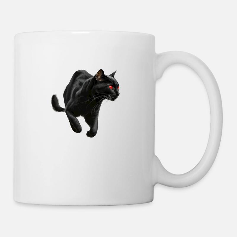 , Black Cat, Cat Picture - Mug - white