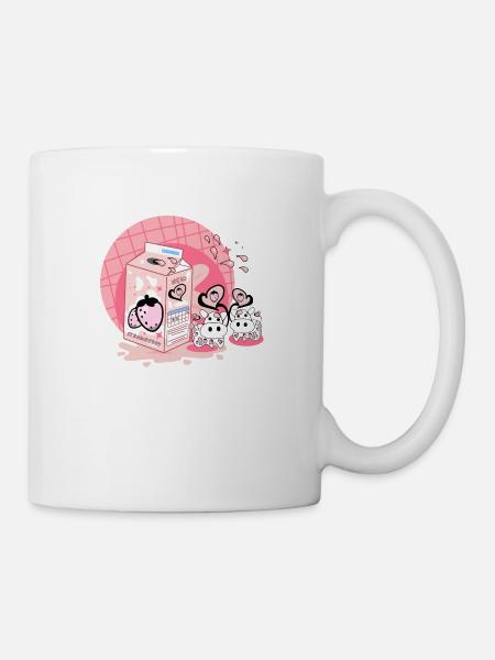 Erdbeer Milchshake Karton rosa - Tasse - Weiß