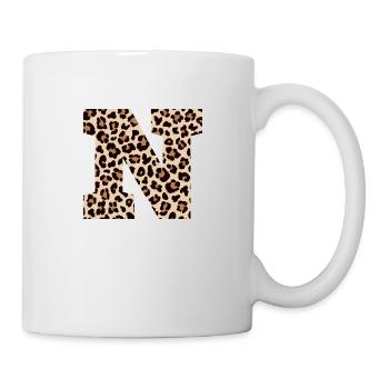 Letter N Leopard Pattern - Birthday Gift Idea - Mug - white - Right