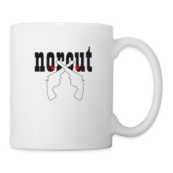 NORCUT - Black Text / Red Stars / White Pistols - Tasse - Weiß - Rechts