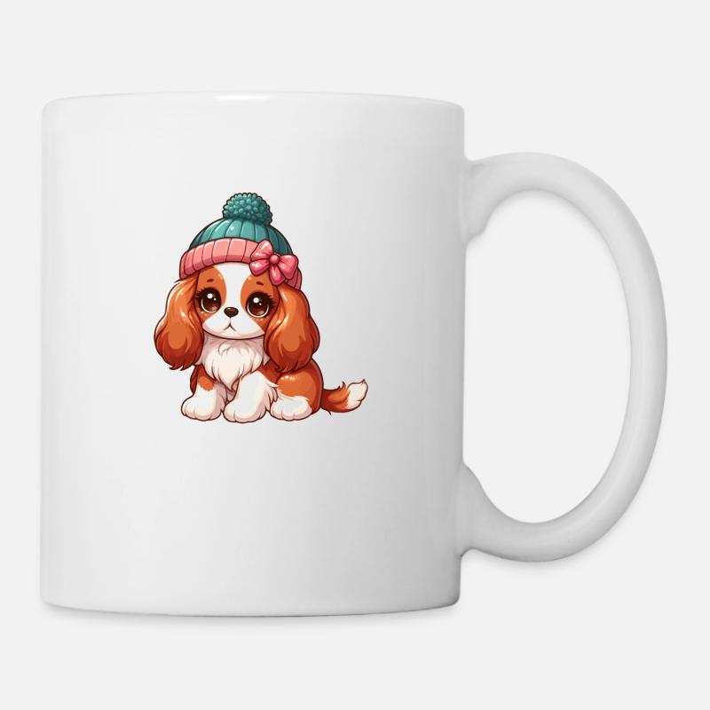 Cavalier King Charles mignon avec un bonnet - Mug blanc - blanc