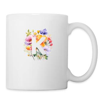 K Monogram, Colorful Bouquet - Mug - white - Right