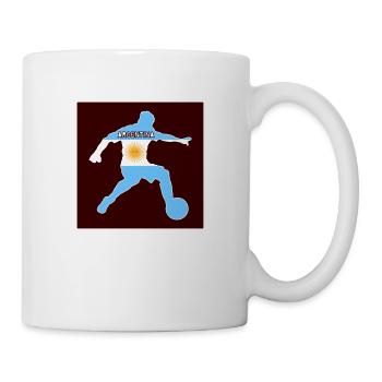 Argentinischer Fußballer mit der argentinischen Flagge - Tasse - Weiß - Rechts