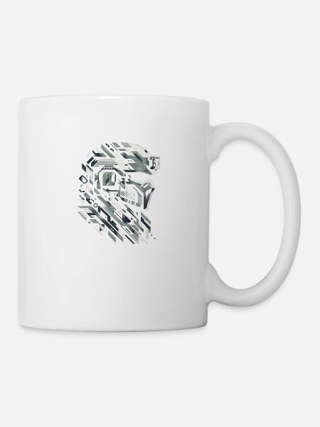 Monochromer Mech-Krieger - Tasse - Weiß