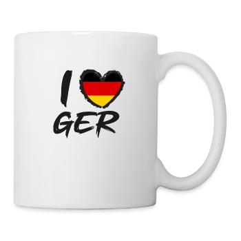 I Love Germany Deutschlandflagge Herz - Tasse - Weiß - Rechts