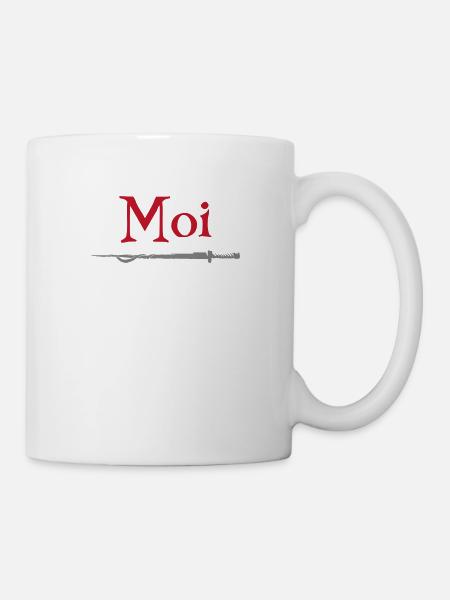 Moi j'ai appris à lire... Citation de Léodagan - Mug blanc - blanc