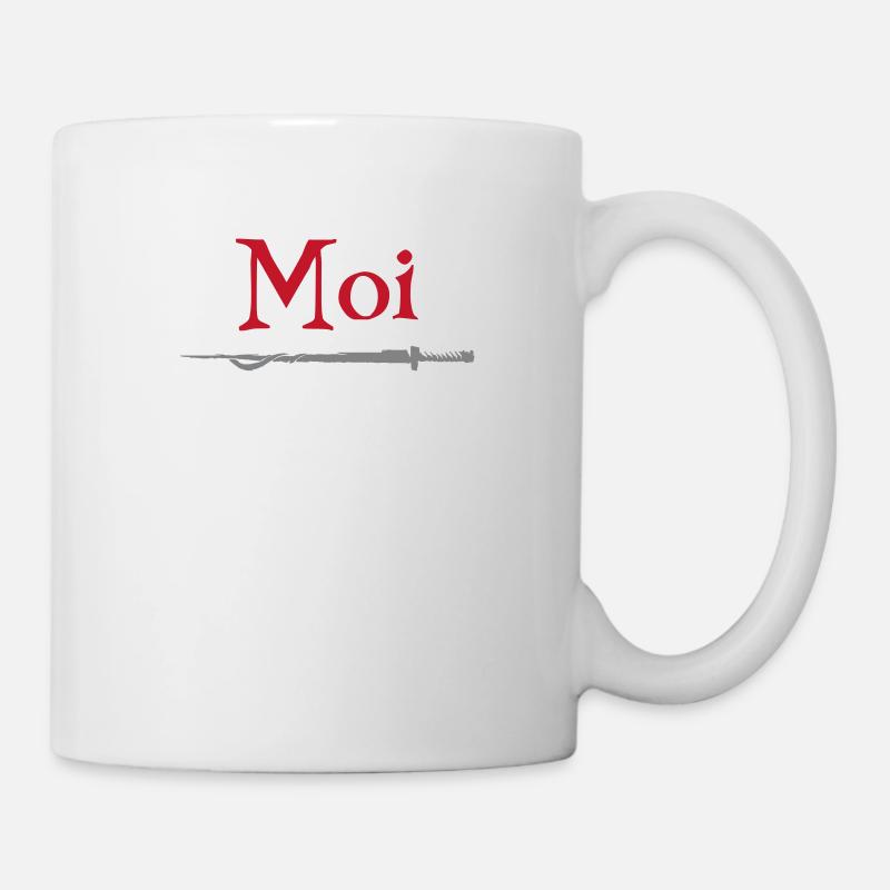 Moi j'ai appris à lire... Citation de Léodagan - Mug blanc - blanc