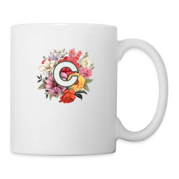 C Bouquet de monogramme - Mug blanc - blanc - Droite