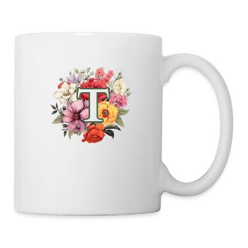Bouquet de monogramme T - Mug blanc - blanc - Droite