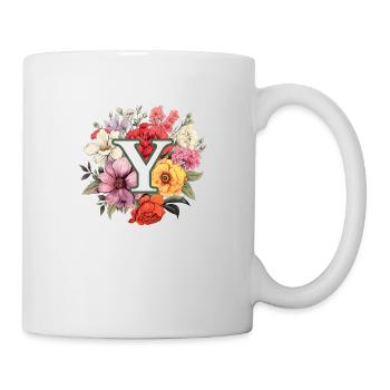 Bouquet de monogramme Y - Mug blanc - blanc - Droite
