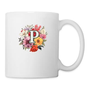 P Bouquet de monogramme - Mug blanc - blanc - Droite