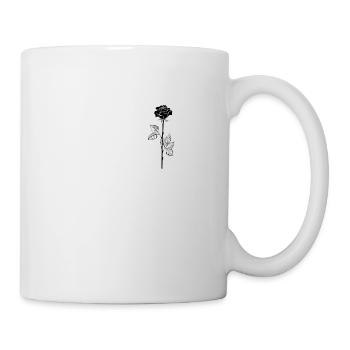 Schwarze Rose - Tasse - Weiß - Rechts