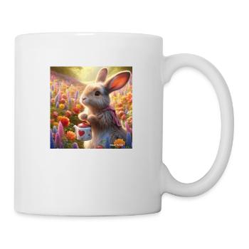 Hase im Blumengarten - Tasse - Weiß - Rechts