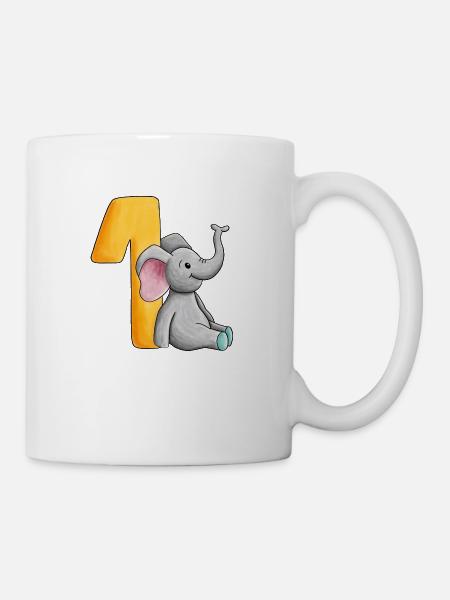 1st Birthday Elephant - Mug - white