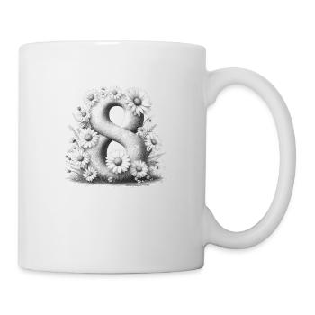 Nr. 8 eit digitale Hintergrundnummer Vektorzeichen Tal - Tasse - Weiß - Rechts