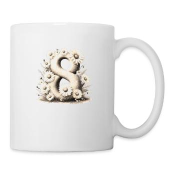 Nr. 8 eit digitale Hintergrundnummer Vektorzeichen Tal - Tasse - Weiß - Rechts
