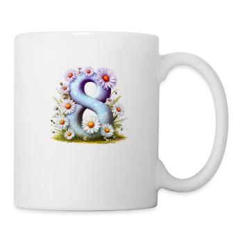 Nr. 8 eit digitale Hintergrundnummer Vektorzeichen Tal - Tasse - Weiß - Rechts