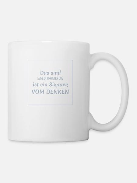 witzige sprüche - denker vs. sixpack - Tasse - Weiß