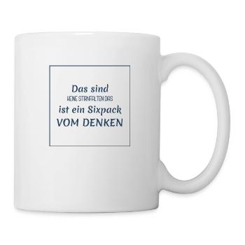 Funny Sayings - Forehead Wrinkles vs. Six-Pack - Mug - white - Right