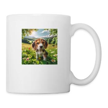 Beagle-Welpe - Tasse - Weiß - Rechts