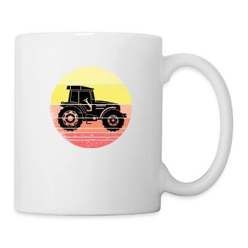 Tractor Retro Sunset Farmers Farmers - Mug - white - Right
