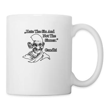 Hate The Sin And Not The Sinner (Gandhi Quote) - Mug - white - Right
