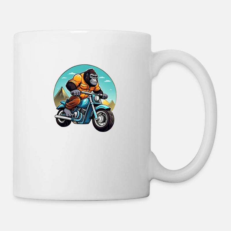 Motard gorille - Mug blanc - blanc