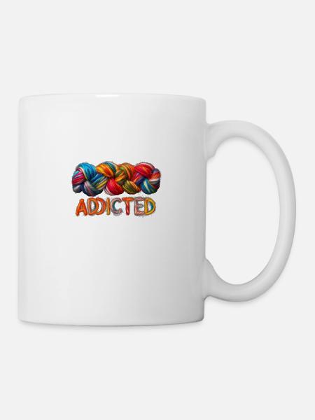 Süchtig nach Wolle - Tasse - Weiß