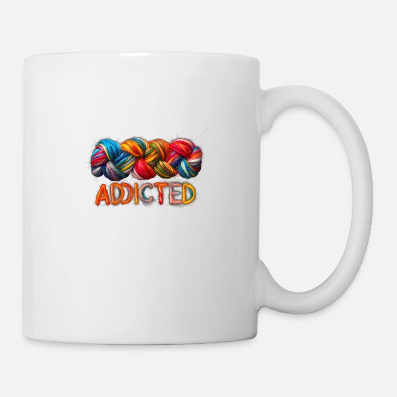 Süchtig nach Wolle - Tasse - Weiß
