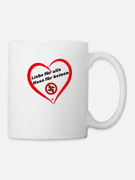 Liebe für alle Hass für keinen - Tasse - Weiß