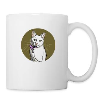 Katze Illustration - Tasse - Weiß - Rechts