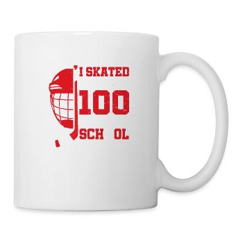 Ich bin 100 Tage Schuleishockey gelaufen - Tasse - Weiß - Rechts