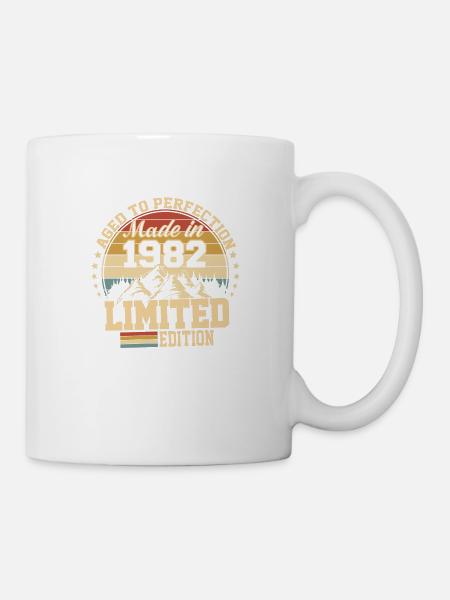1982 anniversaire 1982 né en 1982 anniversaire - Mug blanc - blanc