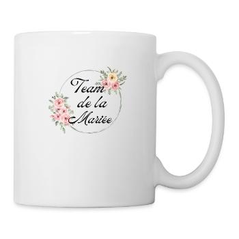The bride's team pink flower-matching tshirt - Mug - white - Right
