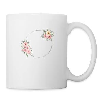 Zukünftige Braut Rosa Blumen - Passendes T-Shirt - Tasse - Weiß - Rechts