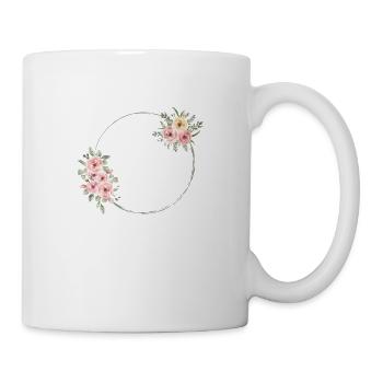 The bride's team pink flower-matching tshirt - Mug - white - Right