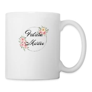 Zukünftige Braut Rosa Blumen - Passendes T-Shirt - Tasse - Weiß - Rechts
