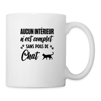 poils de chat - Mug blanc - blanc - Droite