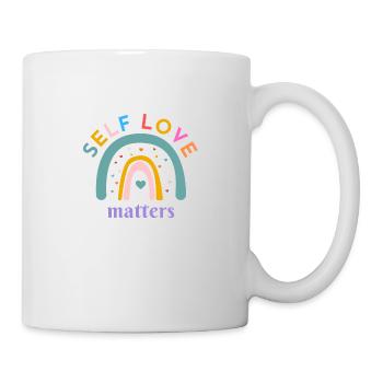 Selflove Matters! Regenbogen, personalisierbar - Tasse - Weiß - Rechts