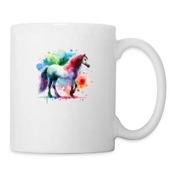 Couleurs d’aquarelle de cheval - Mug blanc - blanc - Droite